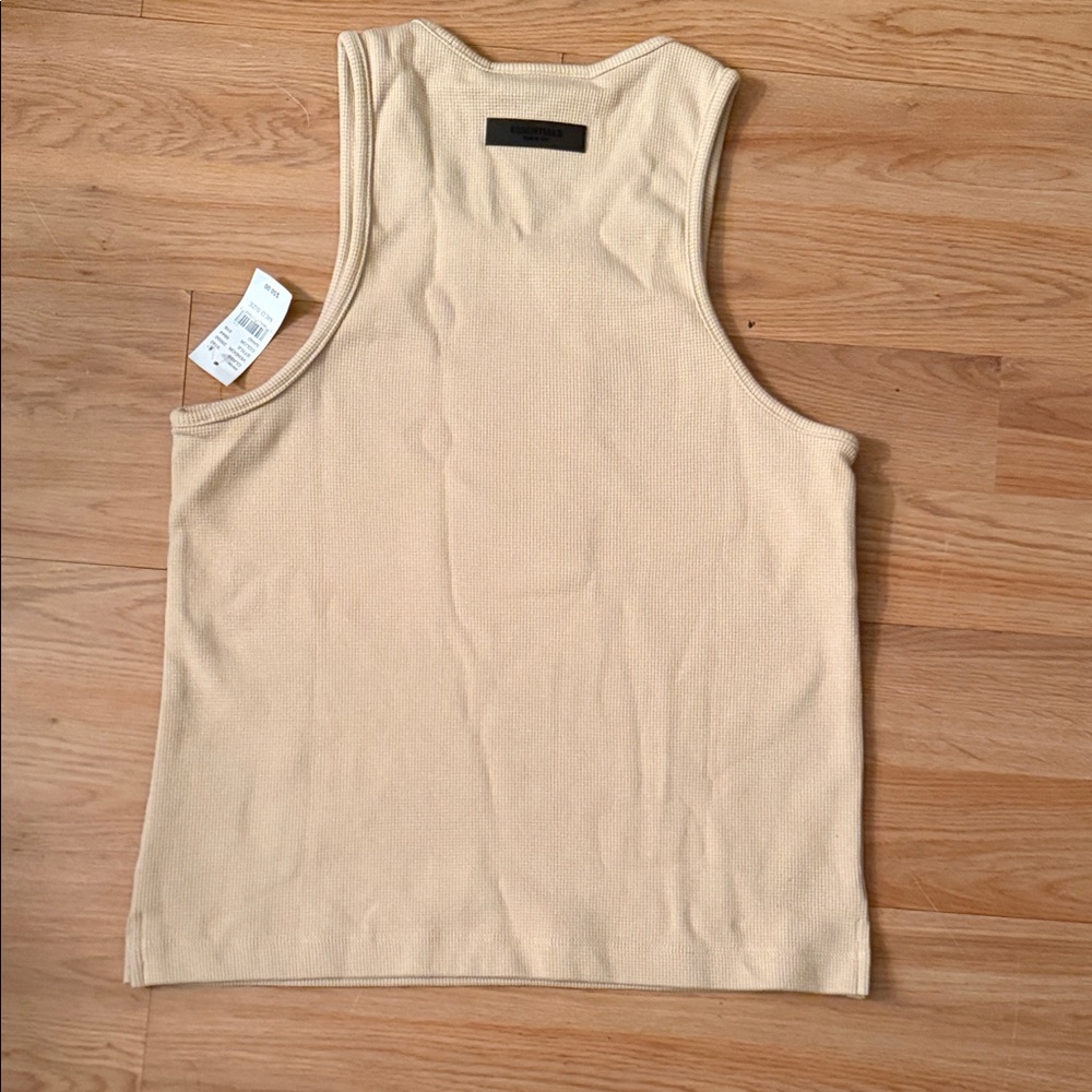 Essentials Cream Ribbed Tank Top - Picture 6 of 7